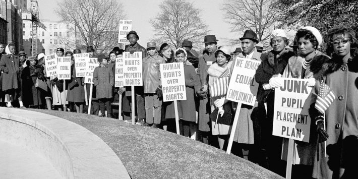 These are some of the signs carried by some 2,500 persons in a rally held in Hurt Park in downtown Atlanta, Georgia, Dec. 16, 1963.